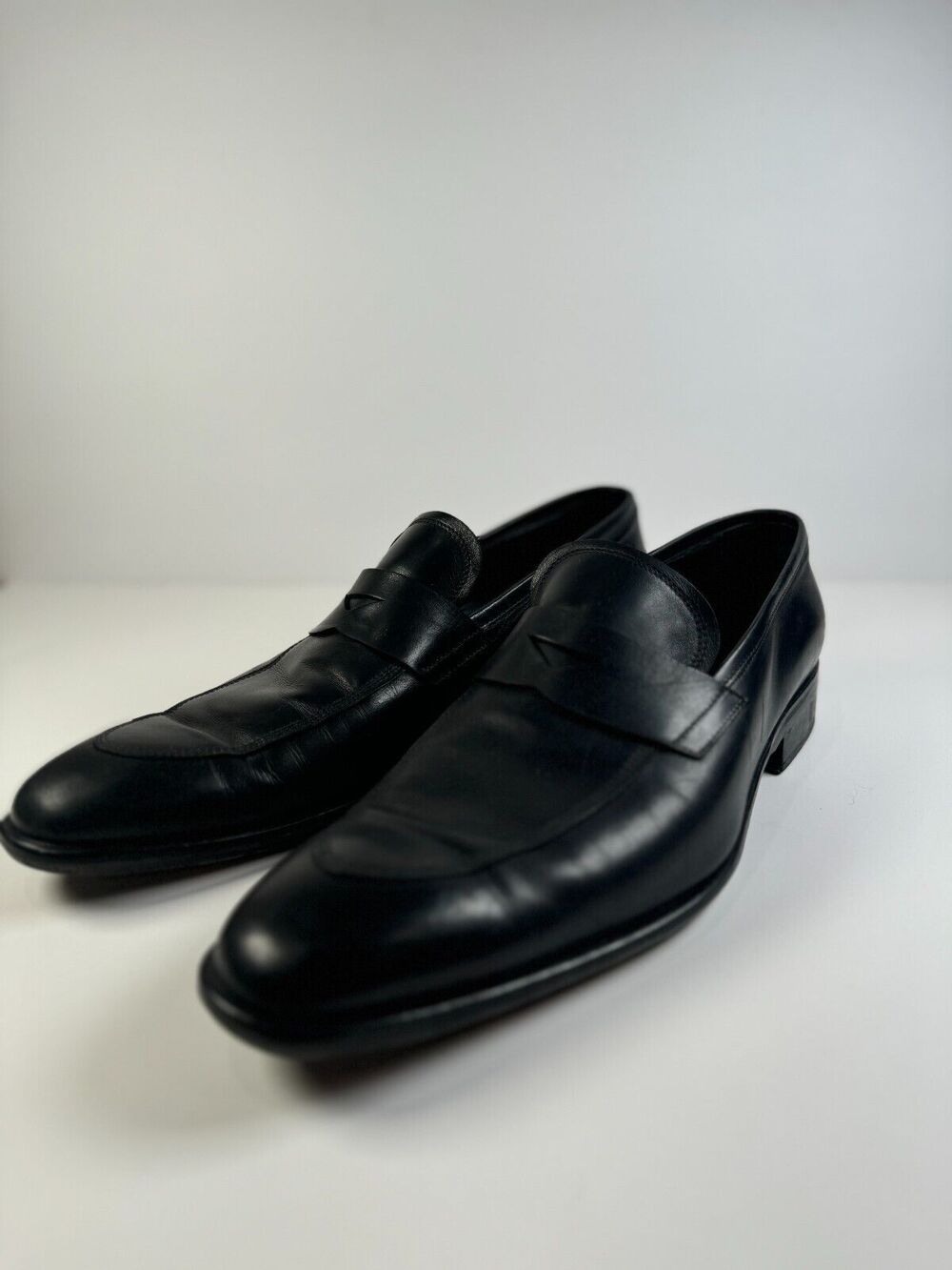 To Boot New York Shoes Mens Black Leather Penny Loafer Slip On Formal Italy 10